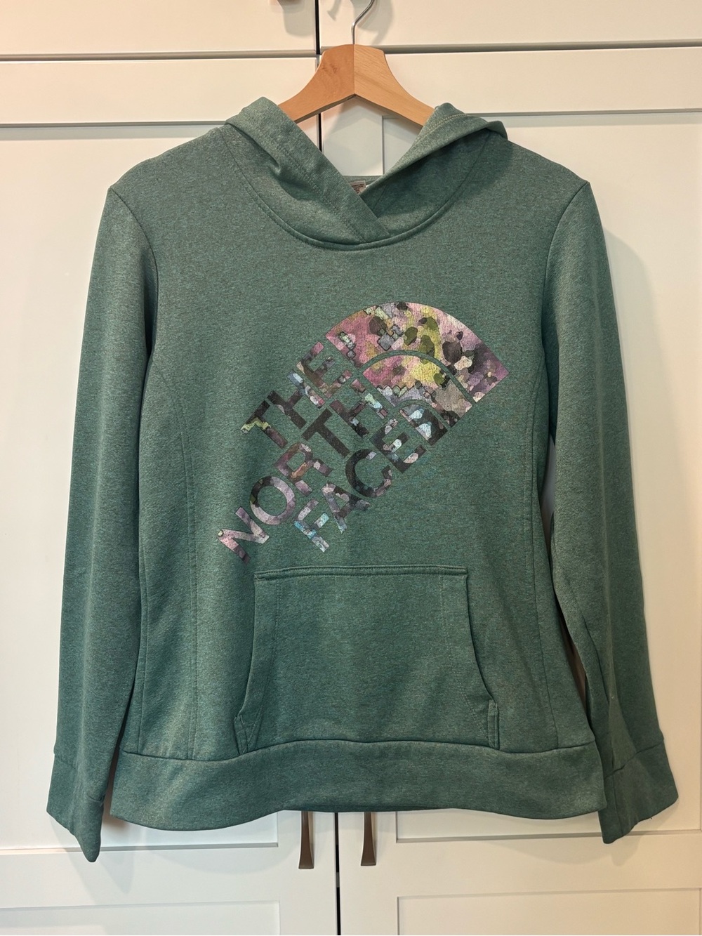The North Face Green Floral Logo Pullover Hoodie - Small women’s